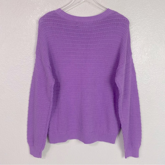 Vero Moda Lilac Textured Crewneck Organic Cotton Sweater Size XL - Picture 3 of 7